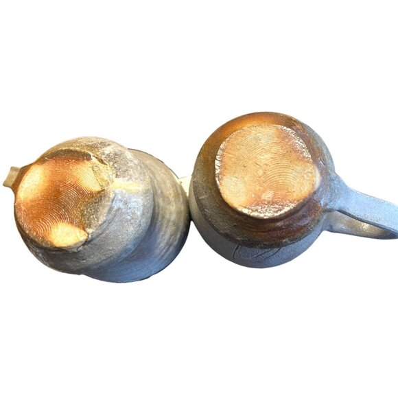 Pair of Handcrafted Pottery Mugs w Etched Cranes Anne Meyer - Picture 11 of 13